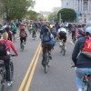 Critical Mass heads past City Hall.