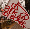 Bikes Not Bombs flag in Springfield