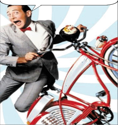 Pee-Wee Herman with his bike, Brooklyn style!